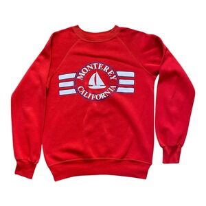 Vintage Monterey California Sailboat Graphic‎ Crewneck Sweatshirt Red, Men's M